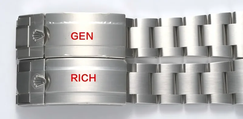 Bracelete Oyster do Rolex Super Clone RICH comparado ao bracelete do Submariner genuíno